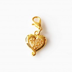 Daisy Heart Dangle - Gold Tone